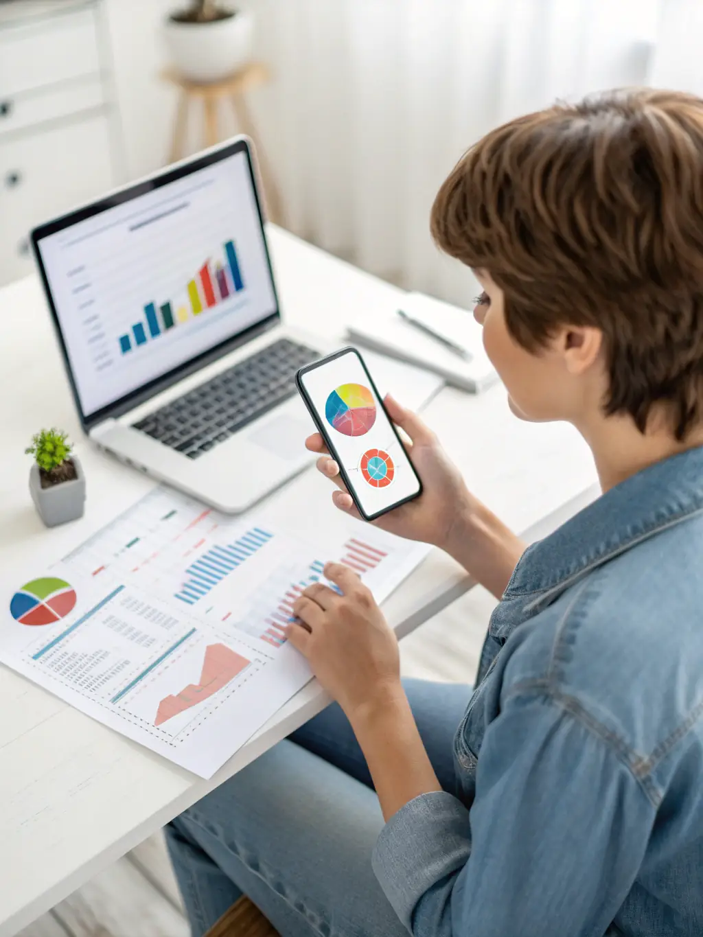 A person confidently managing their budget on a laptop, showcasing Argentio.be's budgeting tools.